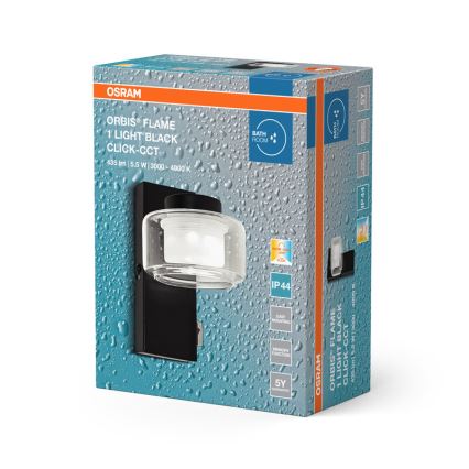 Osram - ORBIS FLAME LED Bathroom Wall Light/5.5W/230V 3000/4000K IP44 Black