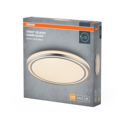 Osram - ORBIS HELMAN LED Ceiling Light LED/24W/230V Ø 39 cm, Silver