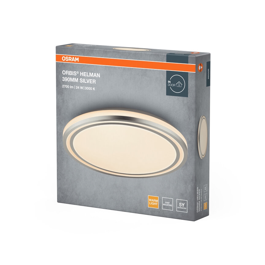 Osram - ORBIS HELMAN LED Ceiling Light LED/24W/230V Ø 39 cm, Silver