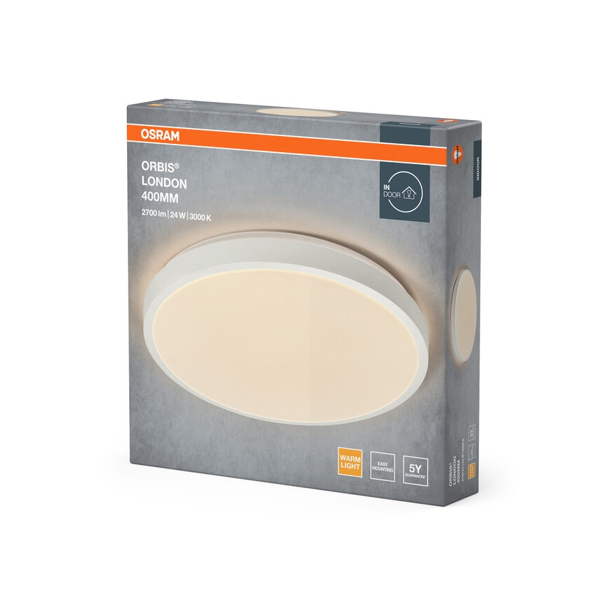 Osram - ORBIS LONDON LED Ceiling Light, 24W, 230V, Ø 39.5 cm, White
