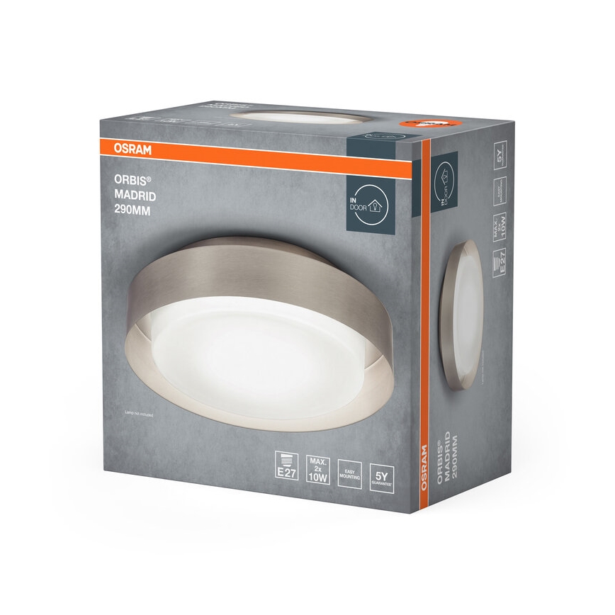 Osram - ORBIS MADRID ceiling light 2x E27/10W/230V Ø 29 cm matte chrome
