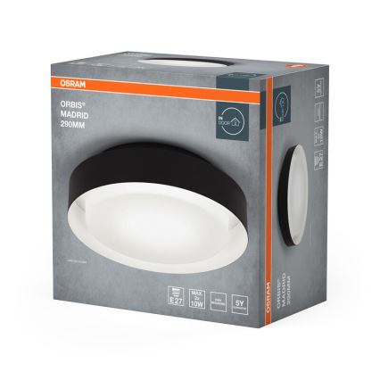 Osram - ORBIS MADRID ceiling light 2xE27/10W/230V dia. 29 cm black