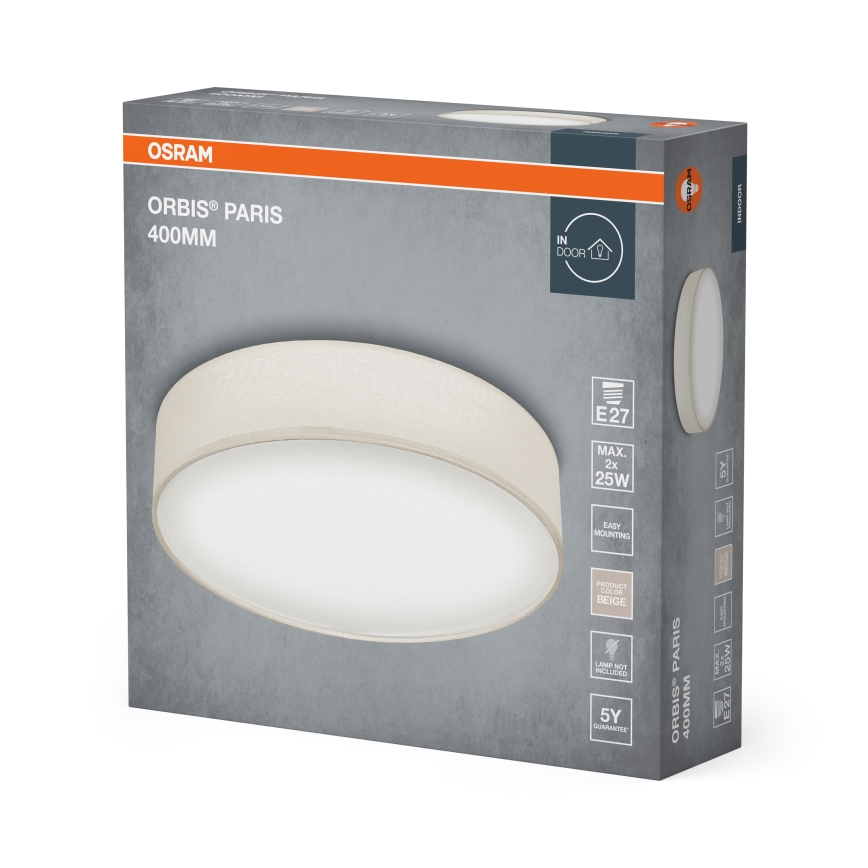 Osram - ORBIS PARIS Ceiling Light 2xE27/25W/230V Ø 40 cm Cream