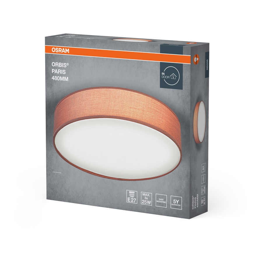 Osram - ORBIS PARIS ceiling light 3xE27/15W/230V Ø 48 cm brown