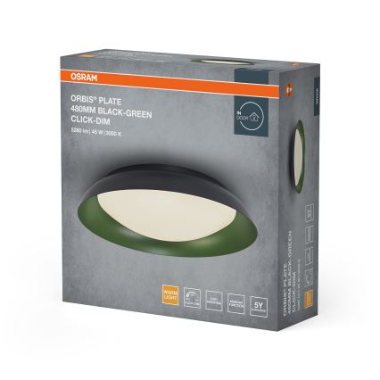 Osram - ORBIS PLATE LED/45W/230V Dimmable Ceiling Light Ø 48 cm, Green/Black