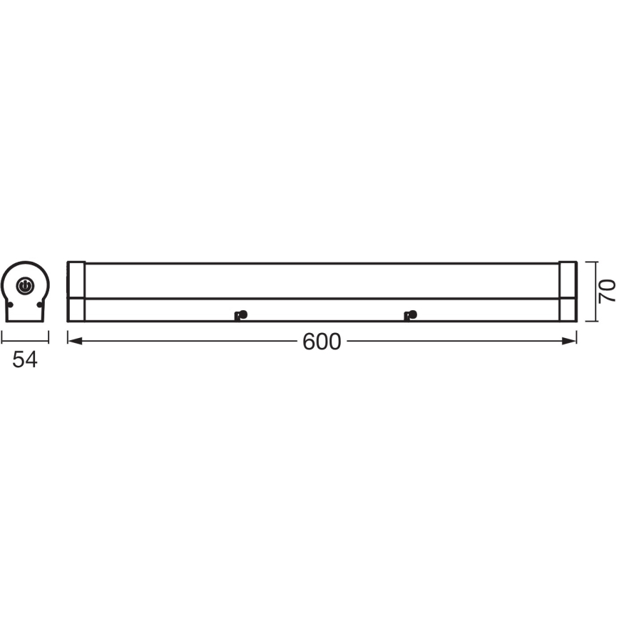 Osram - LED Dimmable Bathroom Mirror Light ORBIS TUBE LED/12W/230V 3000/4000K 60 cm IP44 Matte Chrome