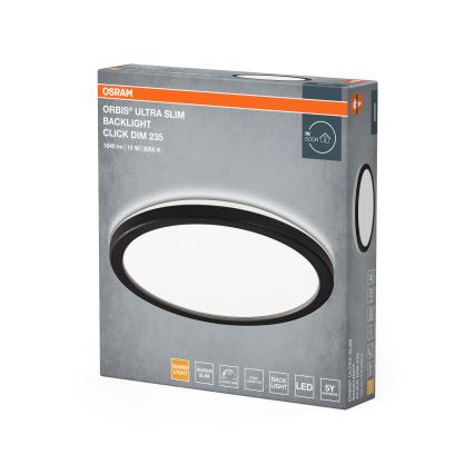 Osram - Dimmable LED ceiling light ORBIS ULTRA SLIM LED/15W/230V 3000K dia. 23,5 cm black