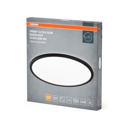 Osram - Dimmable LED Ceiling Light ORBIS ULTRA SLIM LED/22W/230V 3000K Ø 40 cm Black