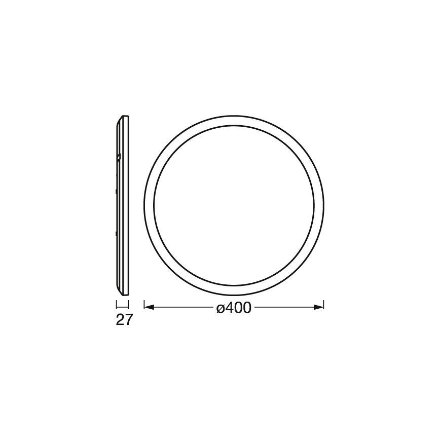 Osram - Dimmable LED Ceiling Light ORBIS ULTRA SLIM LED/22W/230V 3000K Ø 40 cm Black