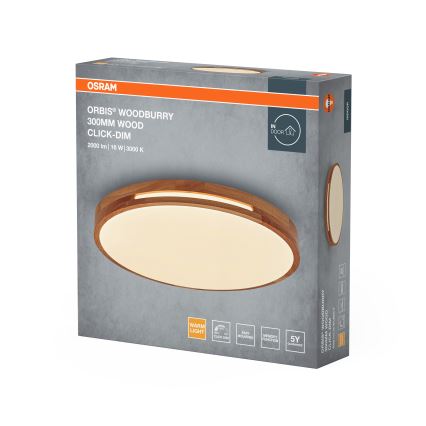 Osram - ORBIS WOODBURRY LED Dimmable Ceiling Light, 16W/230V, Ø 30 cm