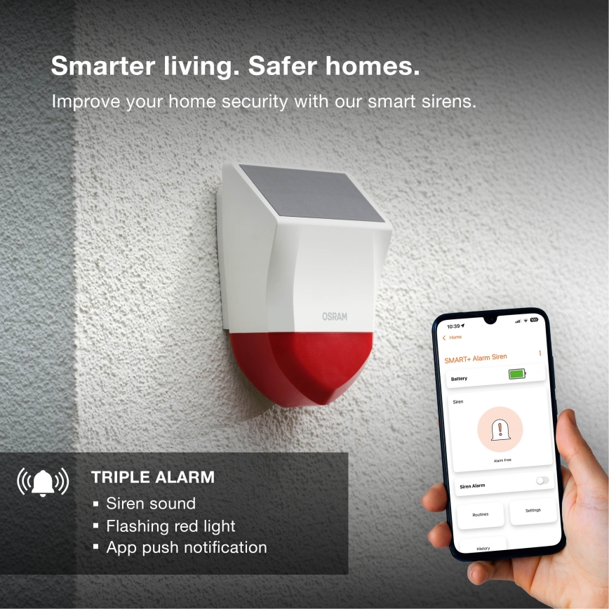 Osram - Outdoor Solar Alarm SMART+ 5V IP65 Wi‑Fi