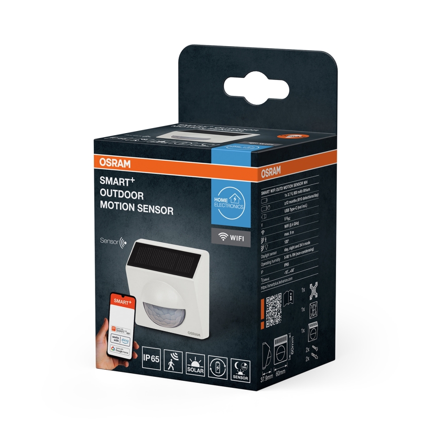 Osram - Outdoor solar motion sensor SMART+ 3.7 V white IP65 Wi-Fi 800 mAh