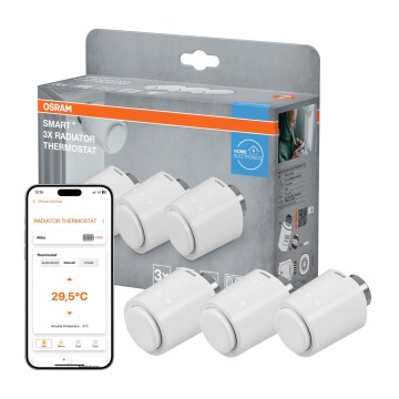 Osram - Pack of 3 SMART+ Thermostatic Radiator Heads (3x AA) - Wi‑Fi