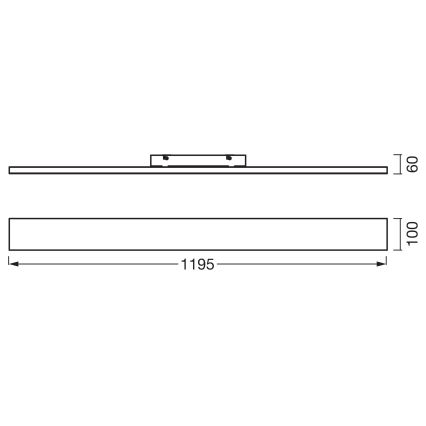 Osram - PLANON Surface-mounted LED Panel, 30W, 230V, 3000K, 10x120 cm, White