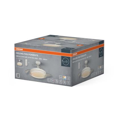Osram - Dimmable LED ceiling light with fan PONIENTE LED/36W/230V 3000/4000/6500K + remote control