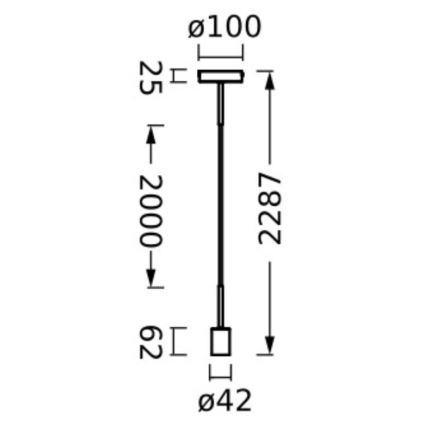 Osram - Power cable PENDULUM NEEDLE 1xE27/15W/230V beige