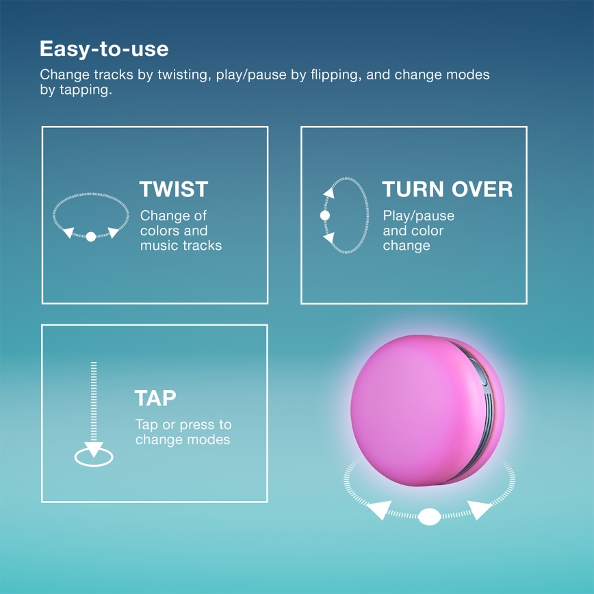 Osram - SMART+ MACARON LED RGB Dimmable Speaker LED/1,75W/3,7V 450 mAh Pink