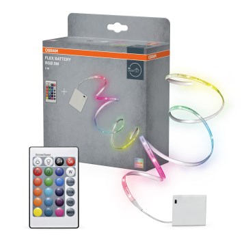 Osram - RGB LED Dimmable Strip FLEX BATTERY 5m LED/5W/4xAA + Remote Control
