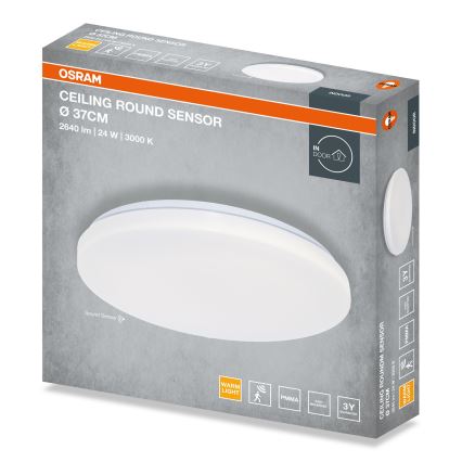 Osram - ROUND LED Ceiling Light with Dusk Sensor, 24W, 230V, diameter 37 cm