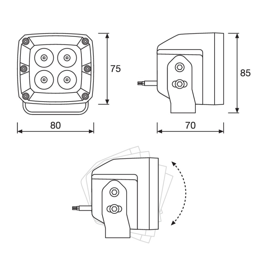 Osram - Set of 2 LED spotlights for automotive use LEDRIVING WL VX80-SP LED/20W/12/24V 6000K IP67