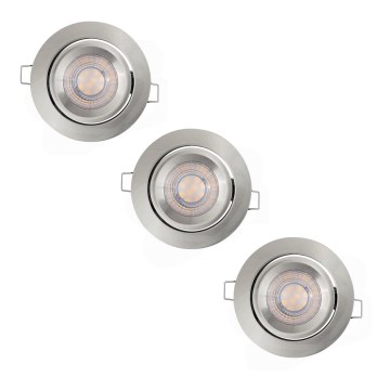 Osram - Set of 3 Dimmable LED Recessed Downlights, 4.9W/230V