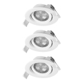 Osram - Set of 3 Dimmable LED Recessed Spotlights SPOT LED/4.9W/230V 2700K Ø 8.7 cm White