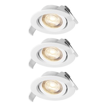 Osram - Set of 3 Dimmable LED Recessed Spotlights SPOT LED/4.9W/230V 2700K Ø 8.7 cm White