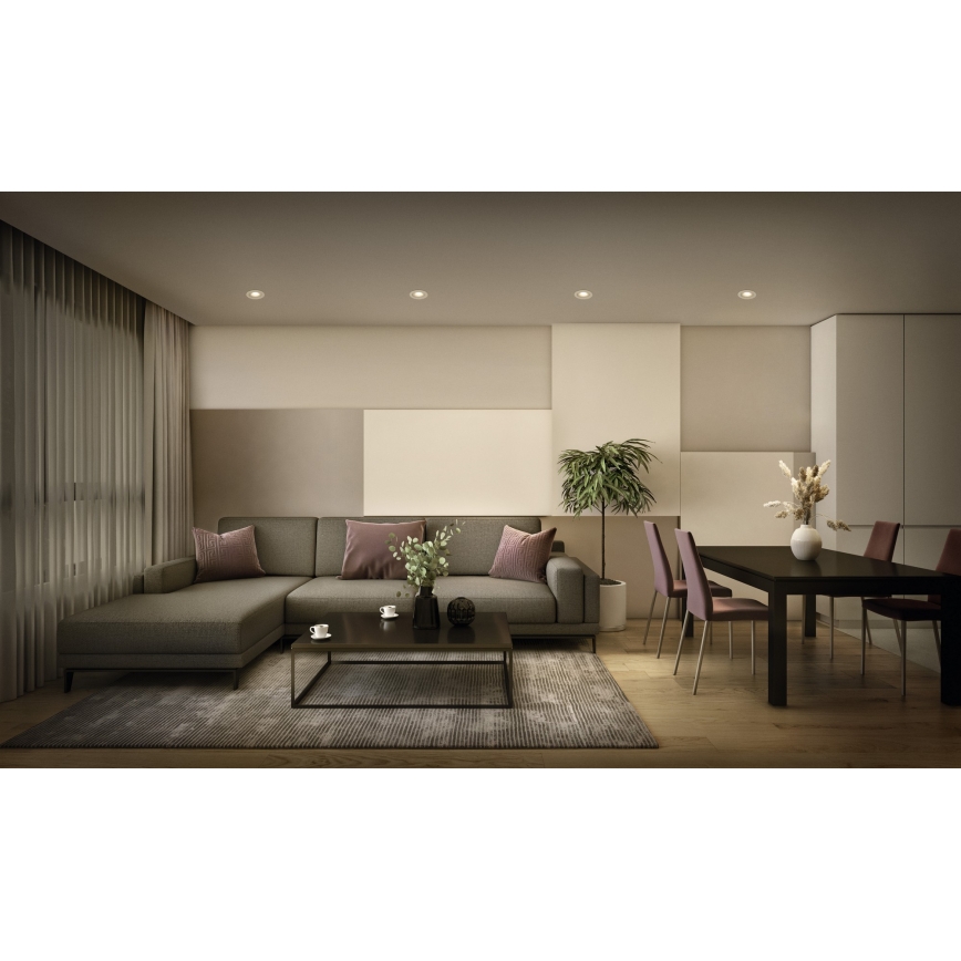 Osram - Set of 3 Dimmable LED Recessed Spotlights SPOT LED/4.9W/230V 2700K Ø 8.7 cm White