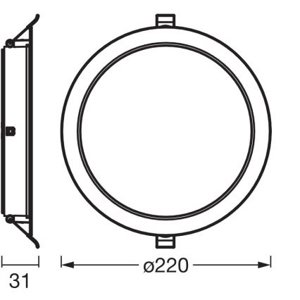 Osram - Set of 6 ESSENTIAL LED recessed downlights LED/18W/230V 4000K Ø 22 cm white