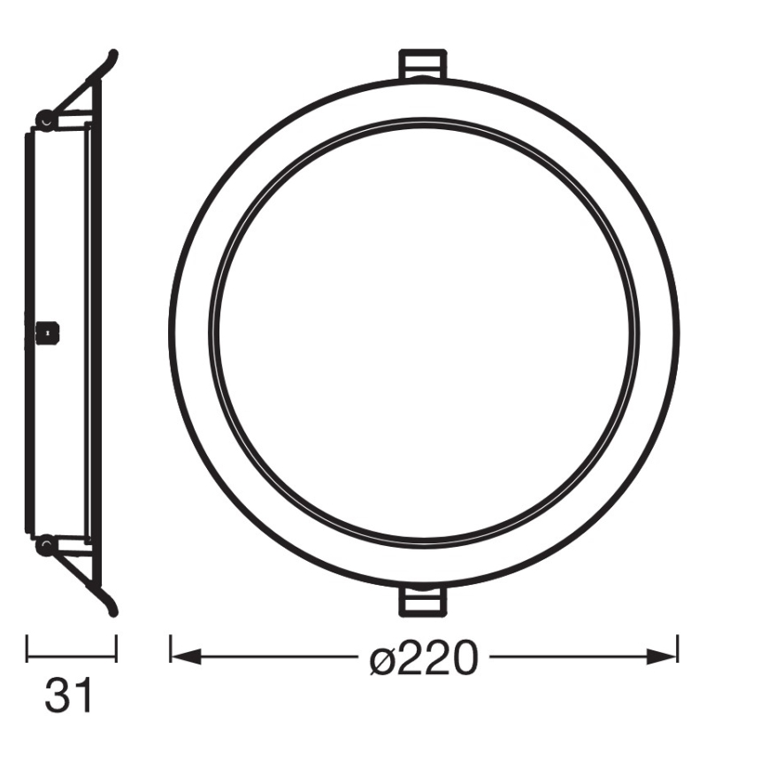 Osram - Set of 6 ESSENTIAL LED recessed downlights, 18W/230V, 6500K, dia. 22 cm, white