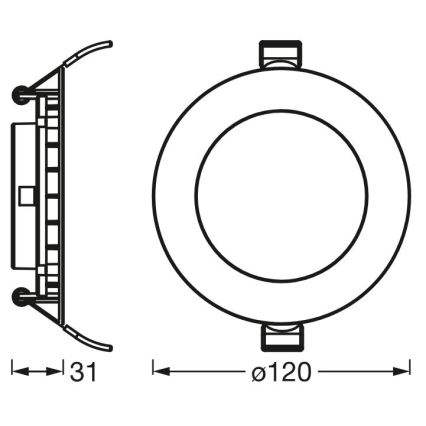 Osram - SLIM LED recessed downlight/8W/230V/6500K Ø 12 cm