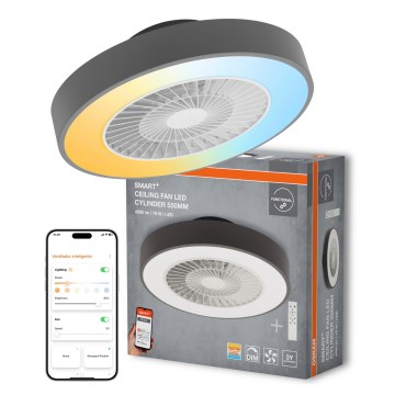 Osram - SMART+ dimmable LED ceiling light with fan, 78W/230V, 3000-6500K, Wi-Fi + remote control