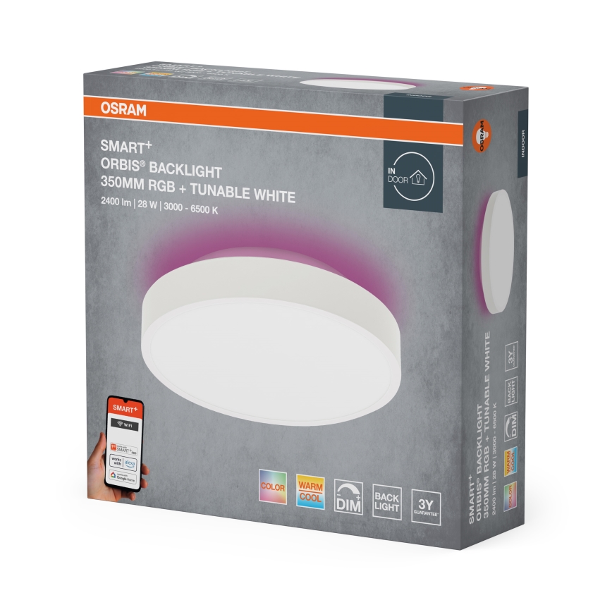 Osram - LED RGBW Dimmable Ceiling Light SMART+ ORBIS LED/28W/230V Ø 35 cm 2700-6500K Wi-Fi