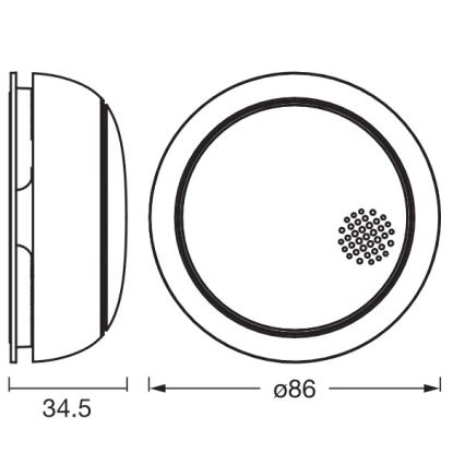 Osram - SMART+ Smoke Detector 3V Wi-Fi 1400 mAh