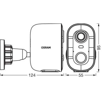 Osram - Smart solar camera with 2K SMART+ sensor, 5V, 5200 mAh, IP66, Wi-Fi