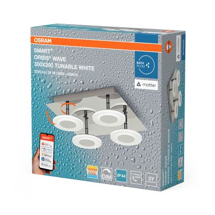 Osram - SMART+ WAVE Dimmable LED Bathroom Ceiling Light LED/24W/230V 3000-6500K IP44 Wi-Fi