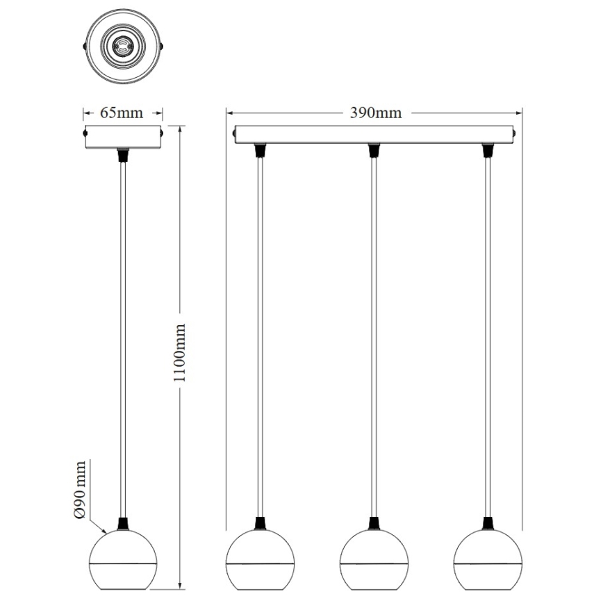 Osram - SPOT SPHERAL Cable Pendant 3x GU10/6W/230V White
