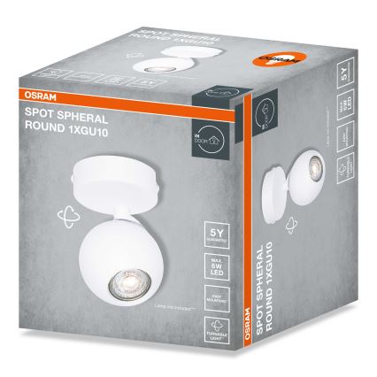 Osram - SPOT SPHERAL spotlight 1x GU10/6W/230V white