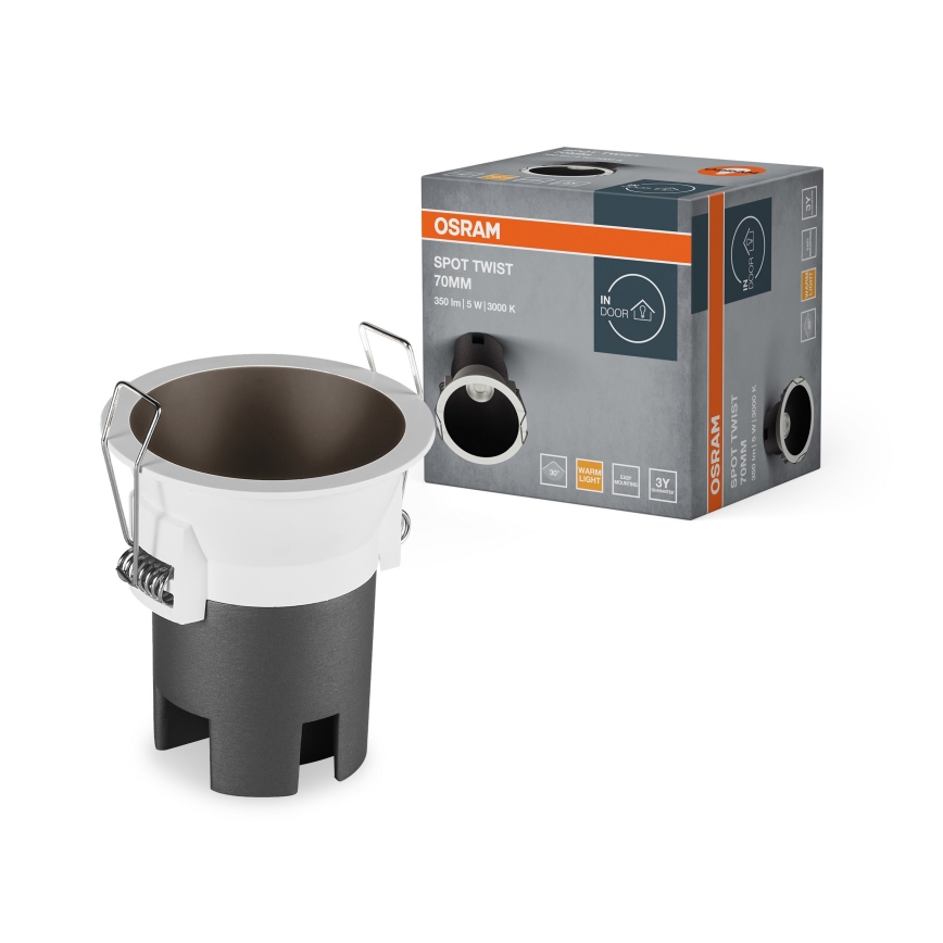 Osram - SPOT TWIST LED recessed downlight LED/5W/230V 3000 K (warm white), Ø 7 cm, white/black