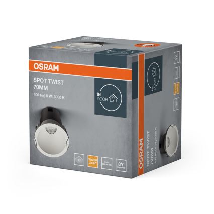 Osram - SPOT TWIST LED Recessed Downlight LED/5W/230V 3000K Ø 7 cm White
