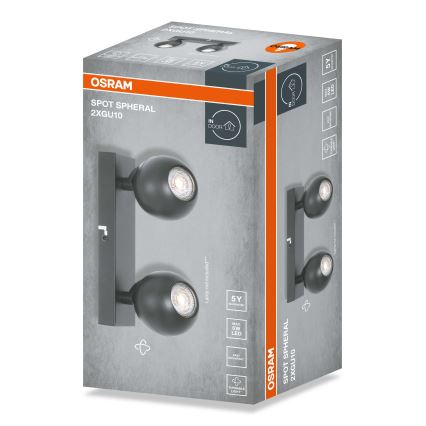 Osram - spotlight SPOT SPHERAL 2xGU10/6W/230V black