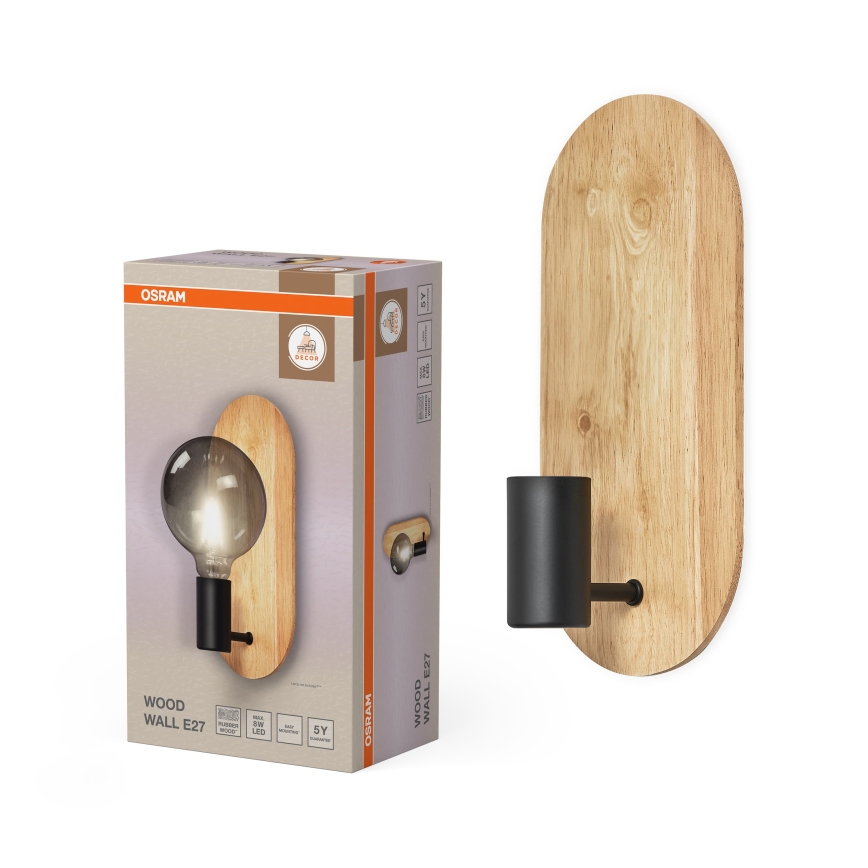 Osram - Wall lamp DECOR WOOD 1xE27/8W/230V rubberwood