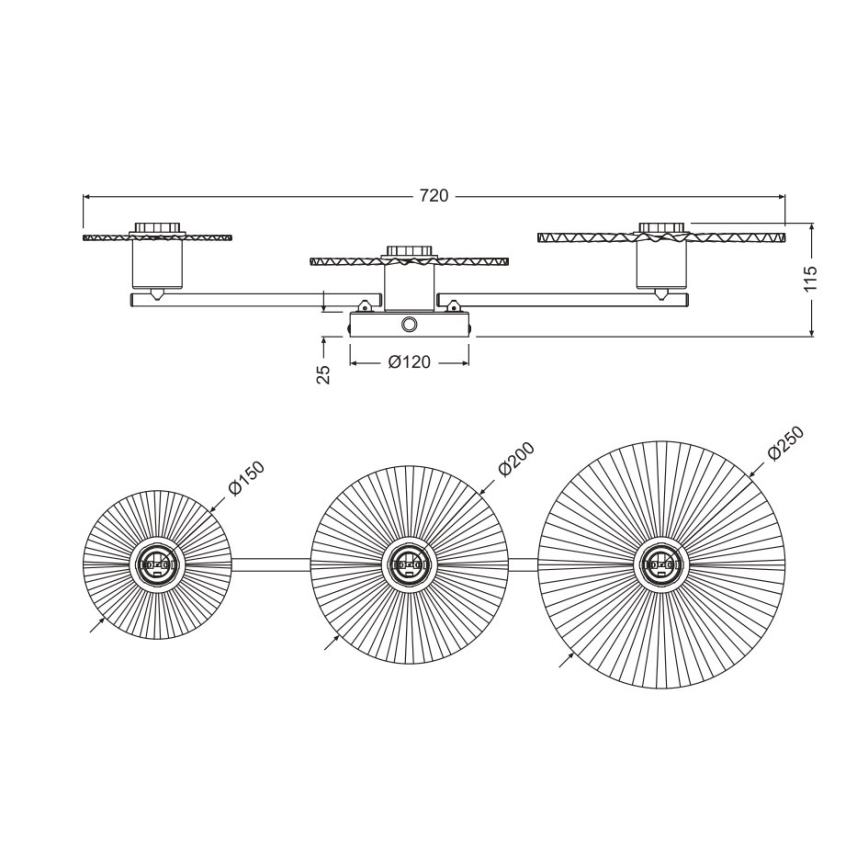 Osram - Wall light PLISSEE 3xE27/15W/230V cream