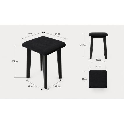 Ottoman LUBE 36x36 cm black/green