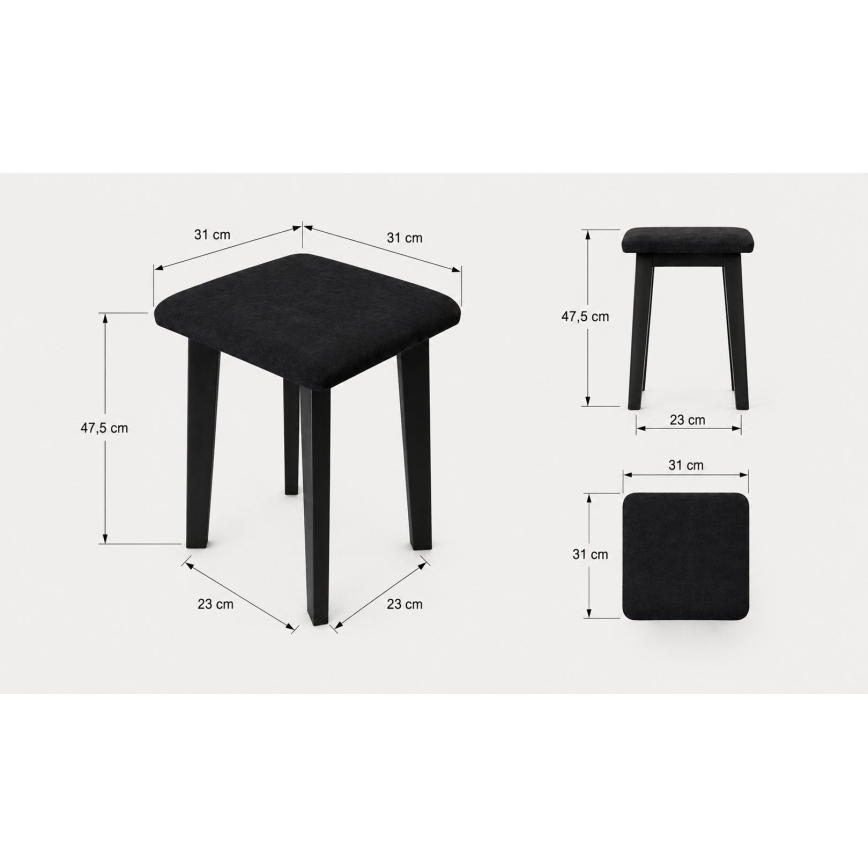 Ottoman LUBE 36x36 cm black/grey