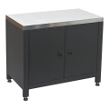 Outdoor cabinet module for grill, 80x47x69 cm, black/stainless steel