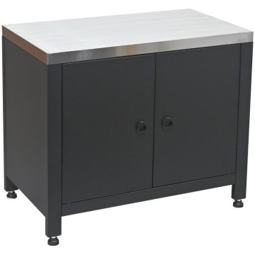 Outdoor cabinet module for grill, 80x47x69 cm, black/stainless steel