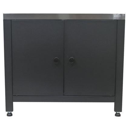 Outdoor cabinet module for grill, 80x47x69 cm, black/stainless steel