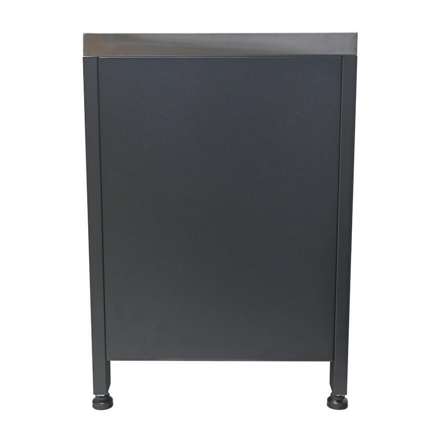 Outdoor cabinet module for grill, 80x47x69 cm, black/stainless steel