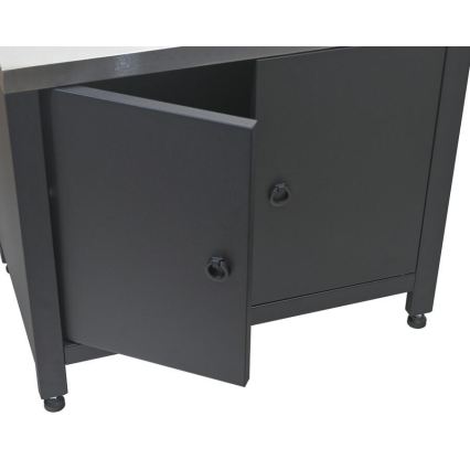 Outdoor cabinet module for grill, 80x47x69 cm, black/stainless steel